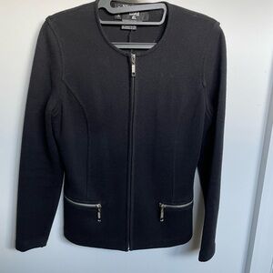 Kasper Women's Classic Black Zip Cardigan